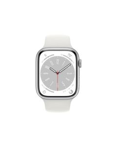 Apple Watch Original S8 GPS, 45 mm Silver Aluminium Case, White Sport Band