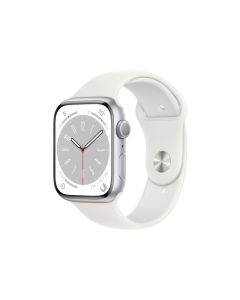 Apple Watch Original S8 GPS 41 mm Silver Aluminium Case, White Sport Band