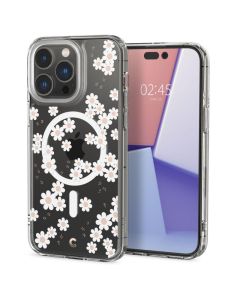 Husa iPhone 14 Pro Cyrill by Spigen Cecile Magsafe White Daisy