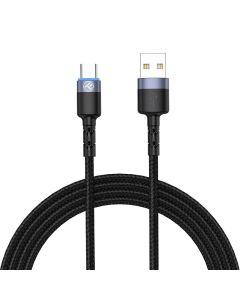 Cablu Tellur USB la Type-C cu LED, 2A, 2m, Negru