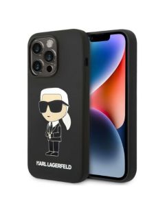 Karl Lagerfeld Husa Liquid Silicone Ikonik iPhone 14 Pro Negru