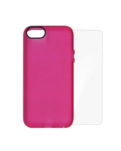 Husa iPhone SE/5S Odoyo Silicon Soft Edge Cherry Pink (folie inclusa)