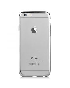 Husa iPhone 6 Plus Devia Silicon Glitter Soft Silver (margini electroplacate)
