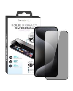 Folie iPhone 11 / XR Lemontti Sticla Privacy Black