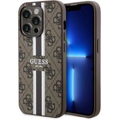 Guess Husa 4G Printed Stripes MagSafe iPhone 15 Pro Maro
