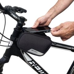 Suport Telefon 2 in 1 pentru Bicicleta Wozinsky cu Geanta Black (prindere de cadru, 6.5 inch, 1.5l)